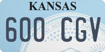 KS license plate 600CGV