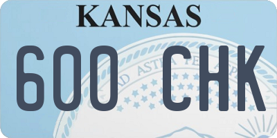 KS license plate 600CHK