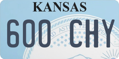 KS license plate 600CHY