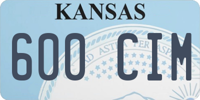 KS license plate 600CIM
