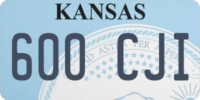 KS license plate 600CJI