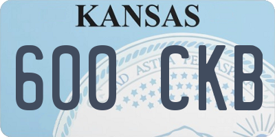 KS license plate 600CKB
