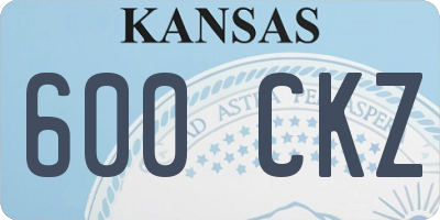 KS license plate 600CKZ
