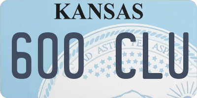 KS license plate 600CLU