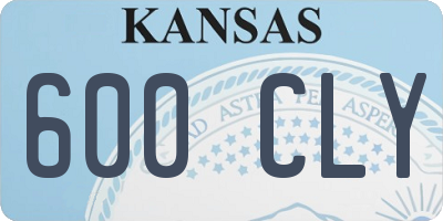 KS license plate 600CLY