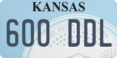 KS license plate 600DDL