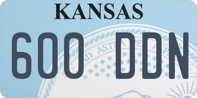 KS license plate 600DDN