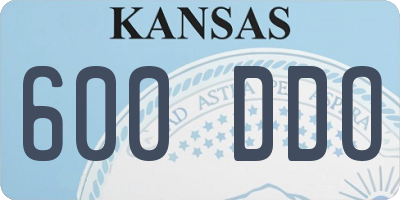 KS license plate 600DDO