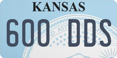 KS license plate 600DDS