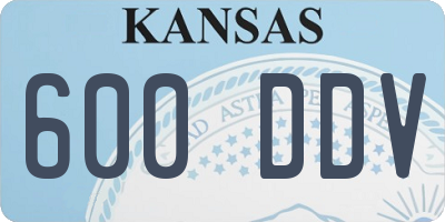 KS license plate 600DDV