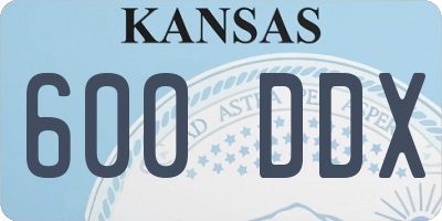 KS license plate 600DDX