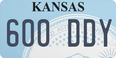 KS license plate 600DDY