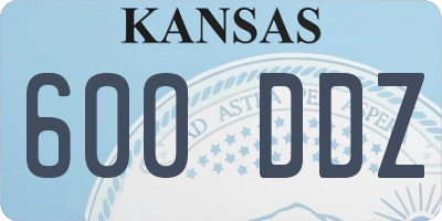 KS license plate 600DDZ