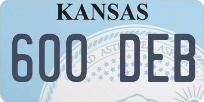 KS license plate 600DEB