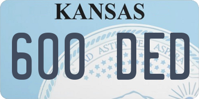 KS license plate 600DED