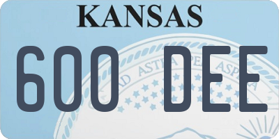 KS license plate 600DEE