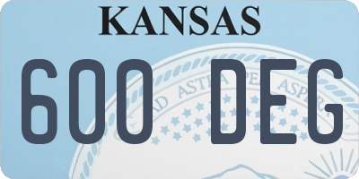 KS license plate 600DEG