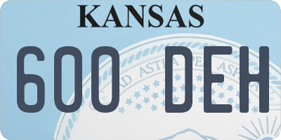 KS license plate 600DEH