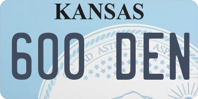KS license plate 600DEN