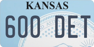 KS license plate 600DET