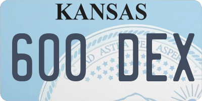 KS license plate 600DEX