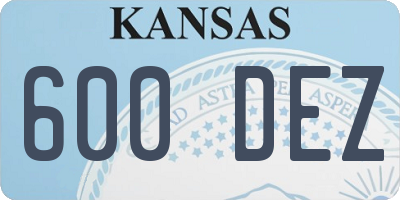 KS license plate 600DEZ