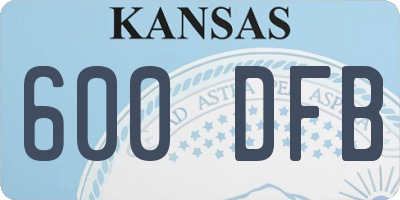 KS license plate 600DFB