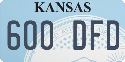 KS license plate 600DFD