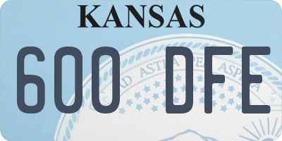 KS license plate 600DFE