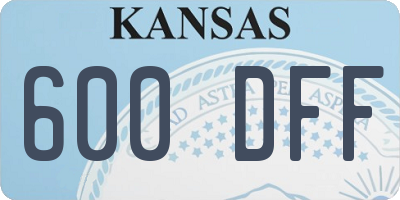 KS license plate 600DFF