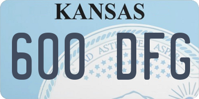 KS license plate 600DFG