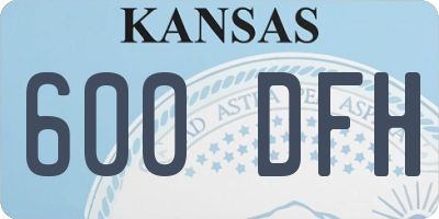 KS license plate 600DFH