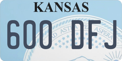 KS license plate 600DFJ