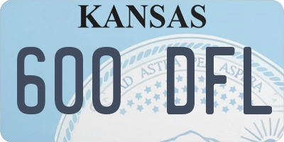 KS license plate 600DFL