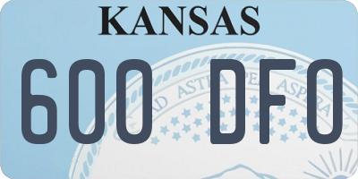 KS license plate 600DFO