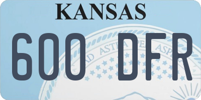 KS license plate 600DFR