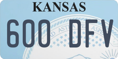 KS license plate 600DFV