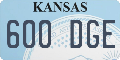 KS license plate 600DGE