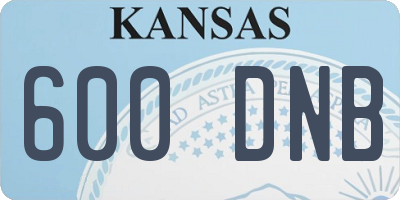 KS license plate 600DNB