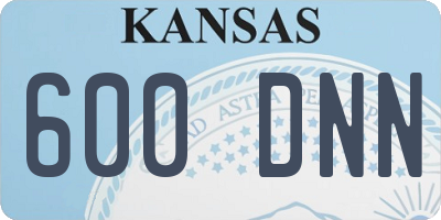 KS license plate 600DNN
