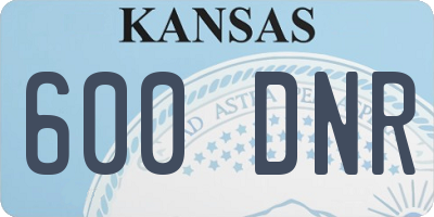 KS license plate 600DNR