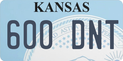KS license plate 600DNT