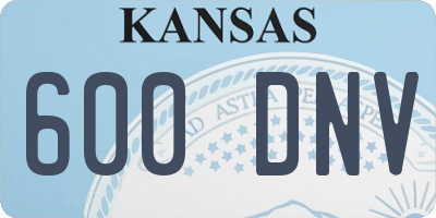 KS license plate 600DNV