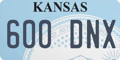 KS license plate 600DNX