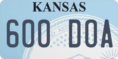 KS license plate 600DOA