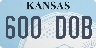 KS license plate 600DOB