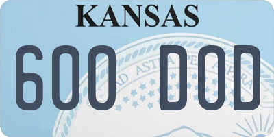 KS license plate 600DOD