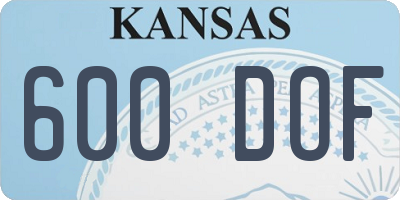 KS license plate 600DOF