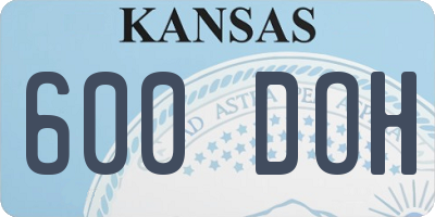 KS license plate 600DOH