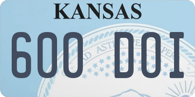 KS license plate 600DOI